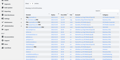 DomainMod screenshot thumbnail
