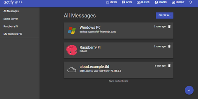 Gotify screenshot thumbnail