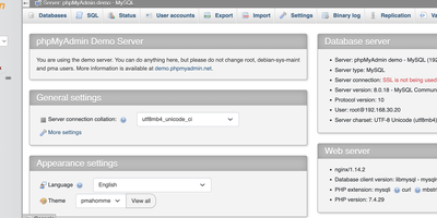 phpMyAdmin screenshot thumbnail